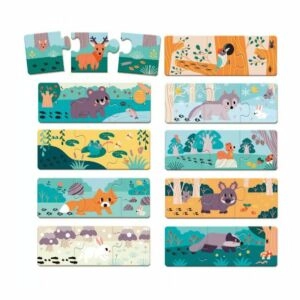 Janod Conjunto de 10 Puzzles Pegadas de Animais WWF +2 Anos J08649